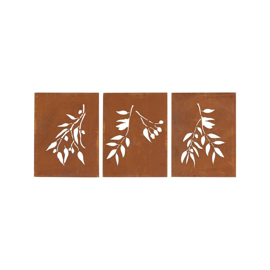 Tuscan Path 3 Piece Rust Gumtree Wall Art - 1500 x 650 mm - Rust - Outdoor Decor - SuperSaverAU - view 1