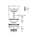 Turner Hastings 90 x 50mm Basket Waste with Long Thread - Polished Stainless Steel, For Ceramic Sinks - 90BW