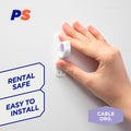 Permastik Large White Cable Clips - 5 Pack, Self-Adhesive