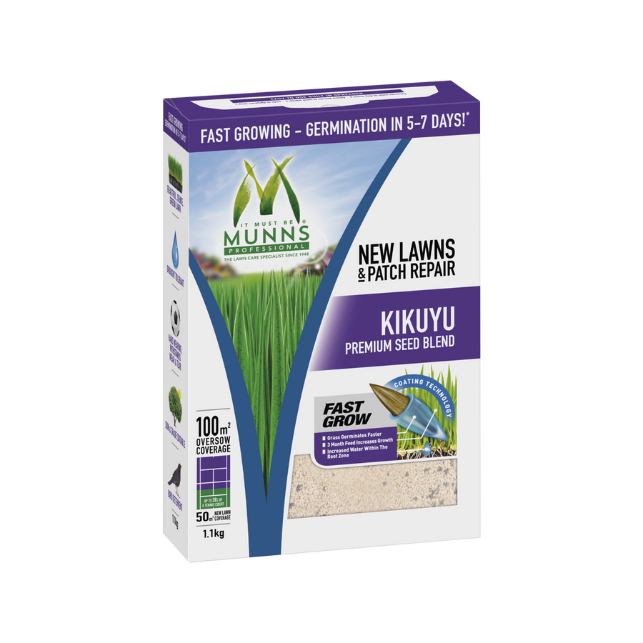 Munns Professional Kikuyu Lawn Seed Blend - 1.1kg - Lawn Seed - Drought Tolerant - SuperSaverAU - view 1