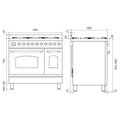 ILVE Nostalgie 90cm Electric Double Oven Freestanding - 65L and 43L Ovens, Energy Class A+ - PDI096QNE3-BGG