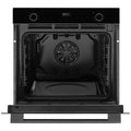 Omega 60cm 8 function built-in electric oven - 85L, black glass with Midnight trim, touch controls - OBO608M