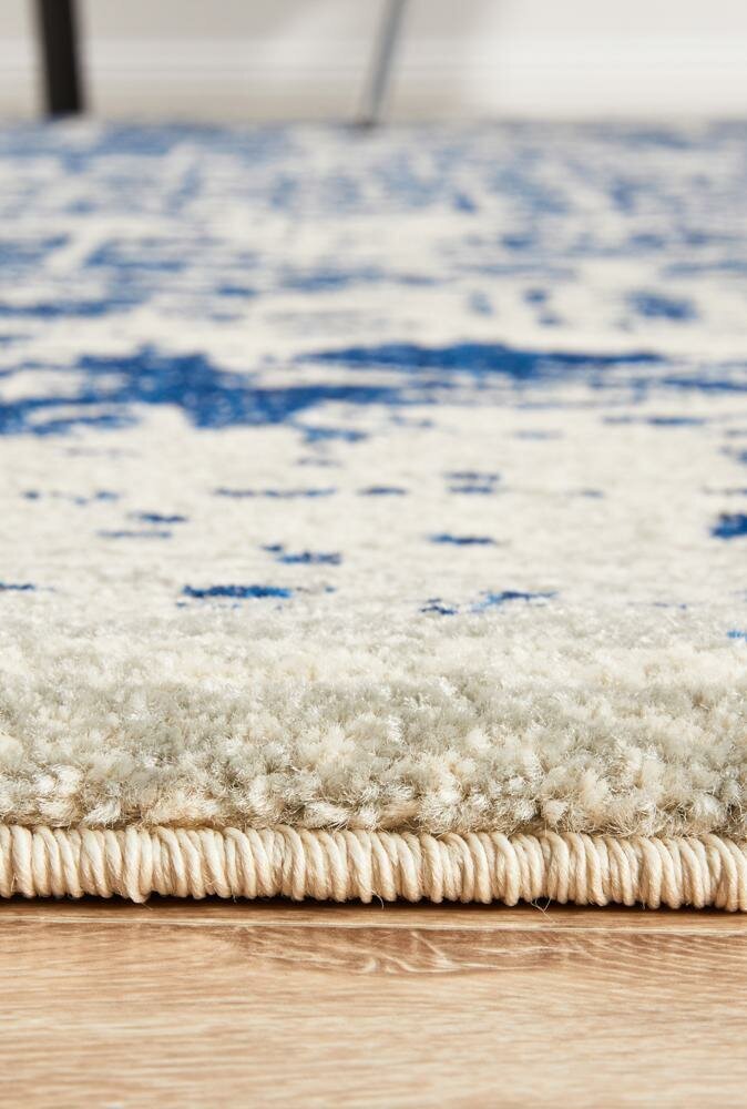 Rug Culture Evoke Large Power Loomed Rug 290x200cm - White Navy Polypropylene - Jute Weft - EVO253WNAV290X200