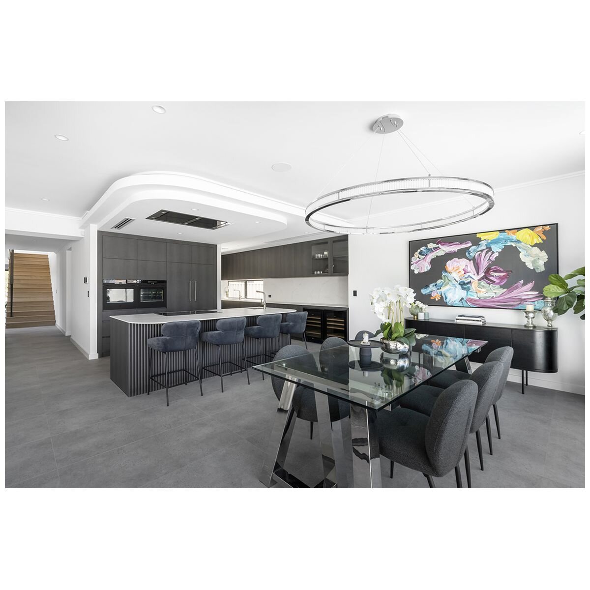 Schweigen 120cm Ceiling Cassette Rangehood - Black Glass, 3000m³/h, Twin Motors - UM422G-12SP2PAK