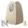 HoMedics Personal Steam Sauna - Cream, Compact Design, Auto Shut-Off, Seat Included - SP-SN300B-AU