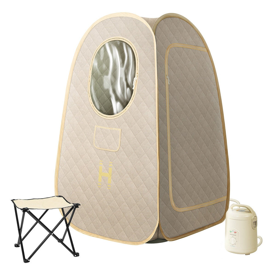 HoMedics Personal Steam Sauna - Cream, Compact Design, Auto Shut-Off, Seat Included - SP-SN300B-AU