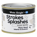 White Knight Strokes & Splashes 100ml White Gloss Water-Based Craft Paint Indoor Outdoor