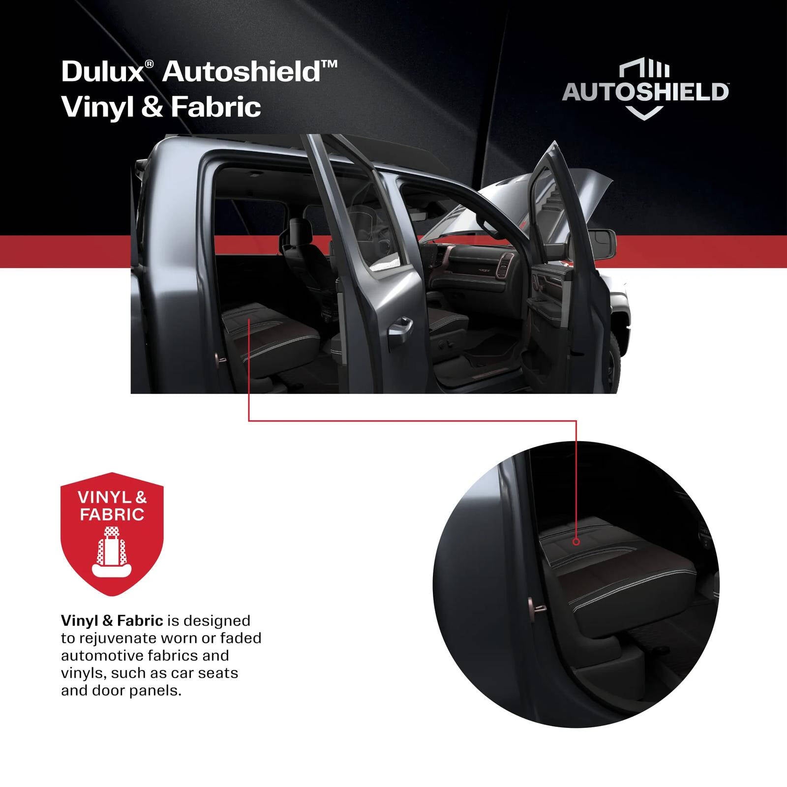 Dulux Autoshield 340g Charcoal Vinyl & Fabric Spray Paint, Satin Finish