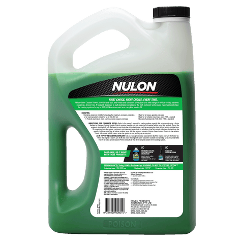 Nulon Green Coolant Premix 5L Anti-Freeze Anti-Boil Type A