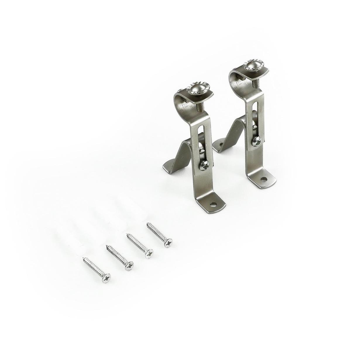 Windoware Satin Adjustable Curtain Rod Bracket - 75-95mm - Pewter - 2 Pack - Steel - Easy Installation - SuperSaverAU - view 1