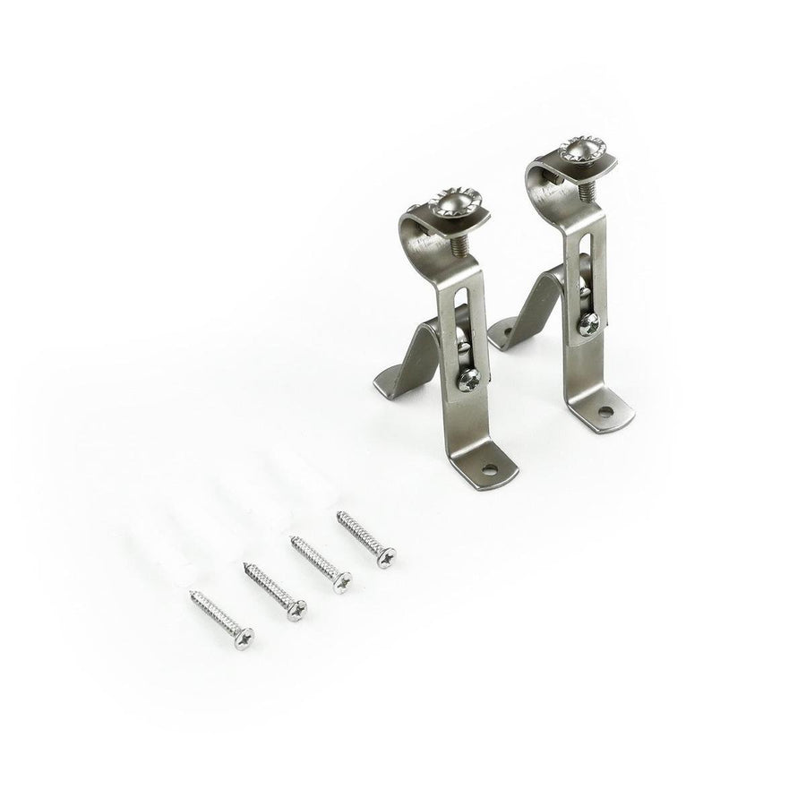 Windoware Satin Adjustable Curtain Rod Bracket - 75-95mm - Pewter - 2 Pack - Steel - Easy Installation - SuperSaverAU - view 1
