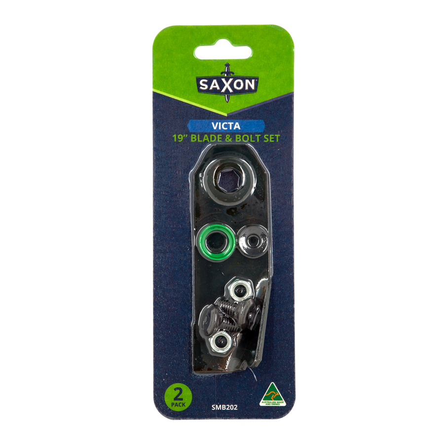 Saxon 19 Mower Blade Bolt Set - 2 Pack - 19” for Victa 19 & 20 Models - SuperSaverAU - view 1
