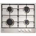 Euro Appliances 60cm Natural Gas Cooktop - Stainless Steel, Four Burners, Flame Failure Safety - ECT600GS