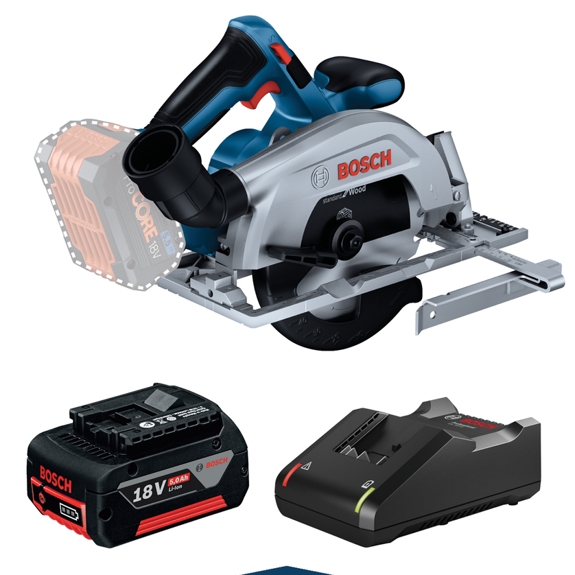 Bosch 18V Professional Circular Saw 165mm 5.0Ah Kit - Compact - Efficient Cutting - SuperSaverAU - view 1