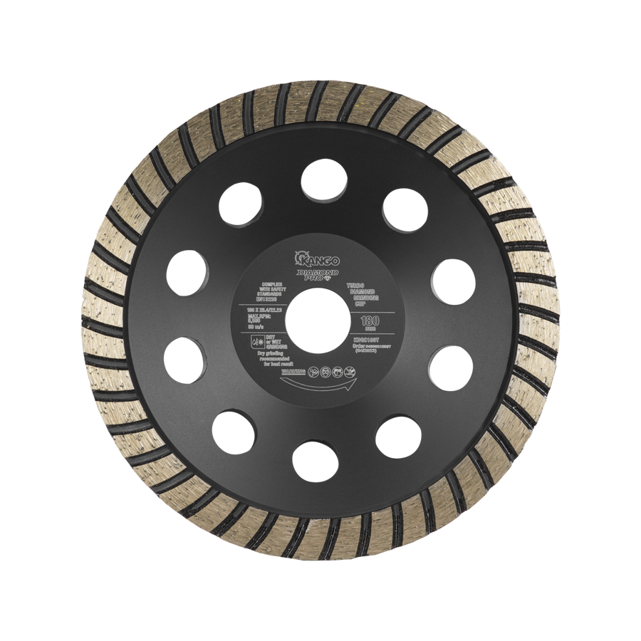 Kango 180mm Turbo Diamond Grinding Cup - Durable - Smooth Finish - SuperSaverAU - view 1