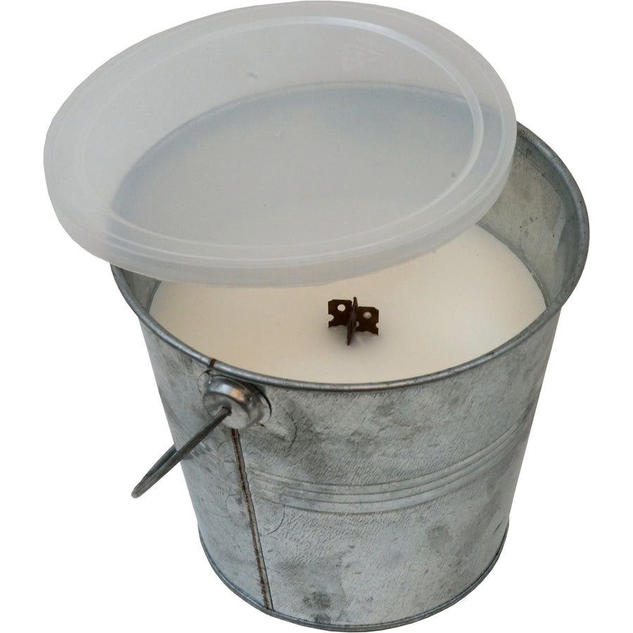 Waxworks Citronella Bucket Candle - Galvanised Metal Outdoor