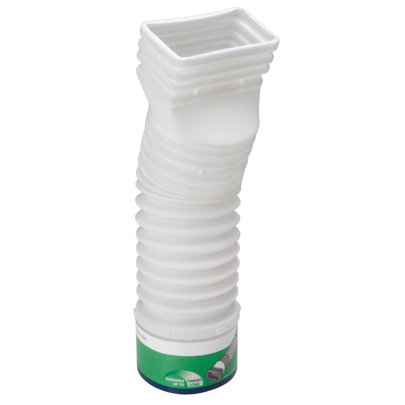 Reln Stretch Ag-Pipe 100mm Downpipe Adaptor, White Push-to-Connect Plastic
