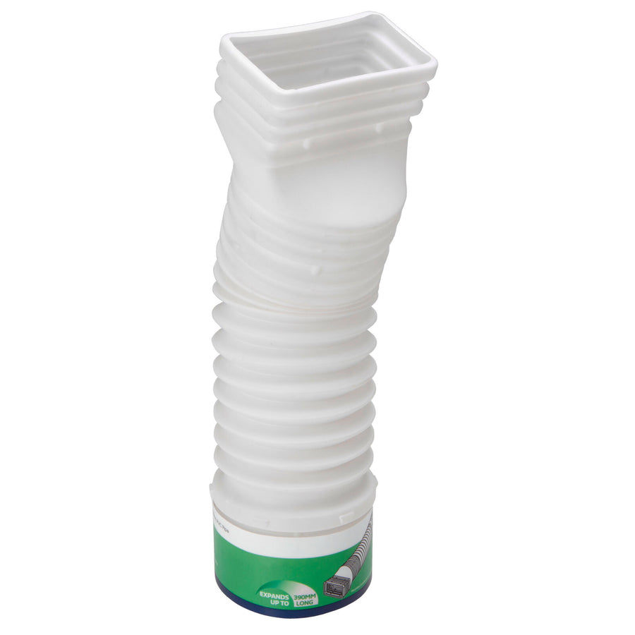 Reln Stretch Ag-Pipe 100mm Downpipe Adaptor, White Push-to-Connect Plastic