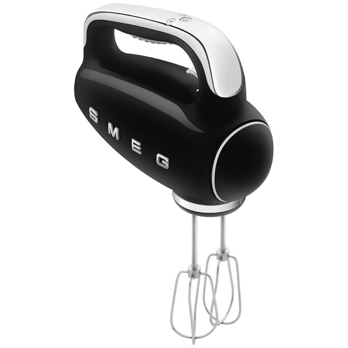 Smeg 50s Retro Style Hand Mixer - 250W, 9 Speeds Plus Turbo, Backlit LED Display, Black - HMF01BLAU