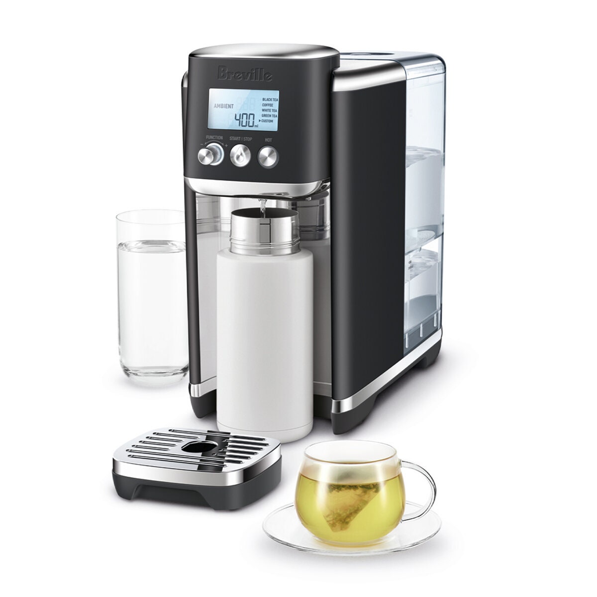 Breville AquaStation hot water dispenser - Activ360 4-stage filtration, four preset drinks, Black - LWA200BTR