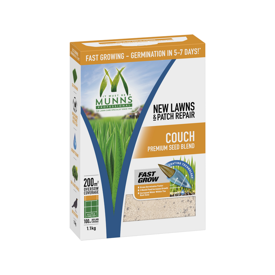 Munns Professional Couch Lawn Seed - 1.1kg - Lawn Seed Blend - Drought Tolerant - SuperSaverAU - view 1