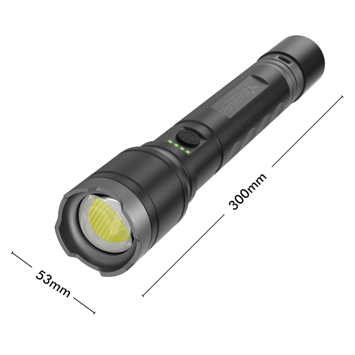 IronHorse 2200lm Hybrid Dual Power Aluminium Torch Flashlight Rechargeable AT02480