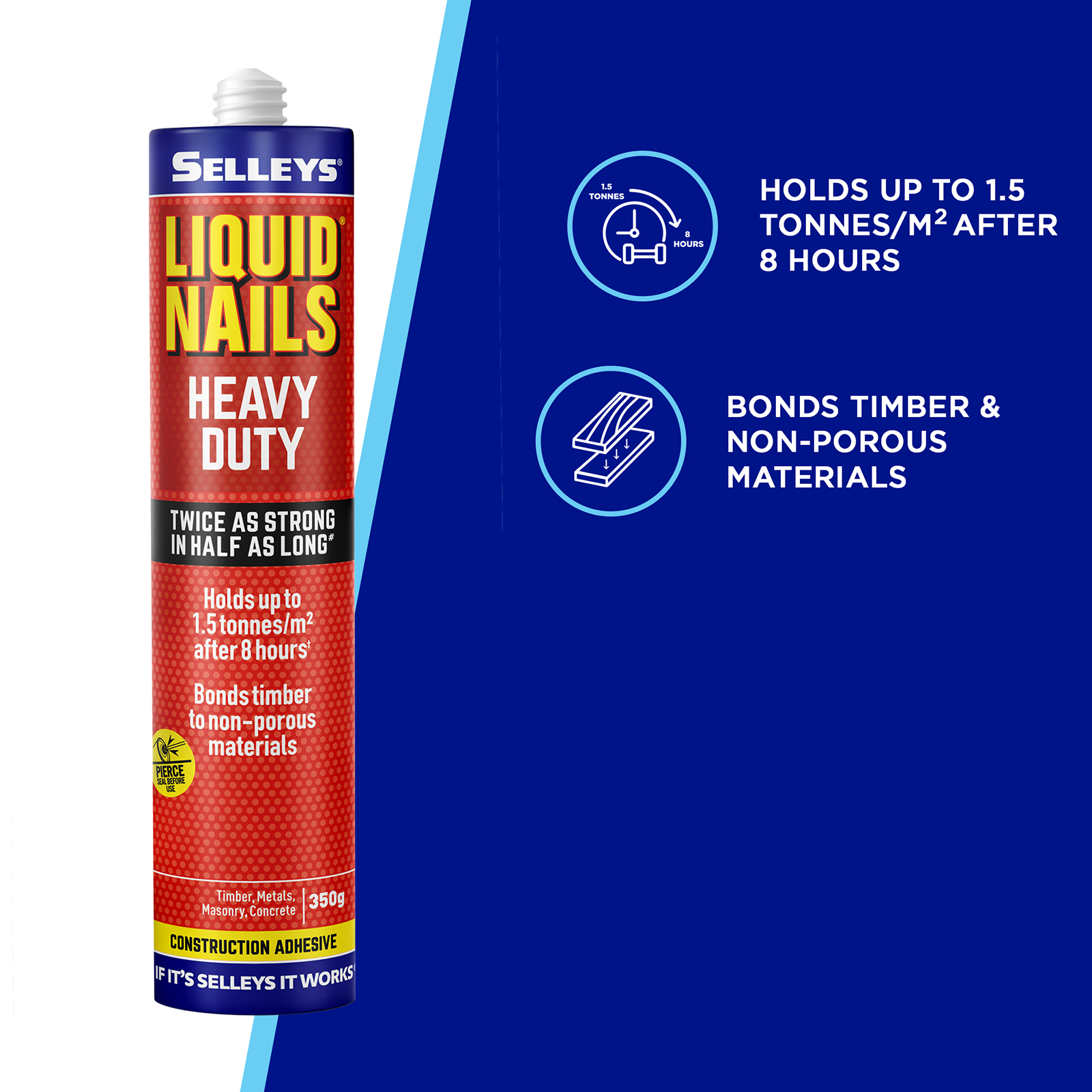 Selleys 350g Heavy Duty Liquid Nails Construction Adhesive, Solvent Based, Light Tan