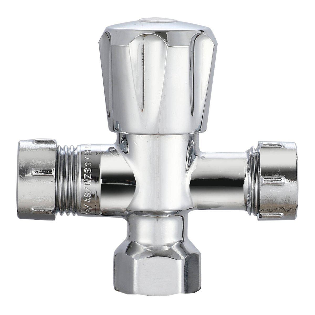 Evekare Chrome Double Mini Cistern Stop Tap 15 x 15mm - Compact Design - Dual Outlet - SuperSaverAU - view 3