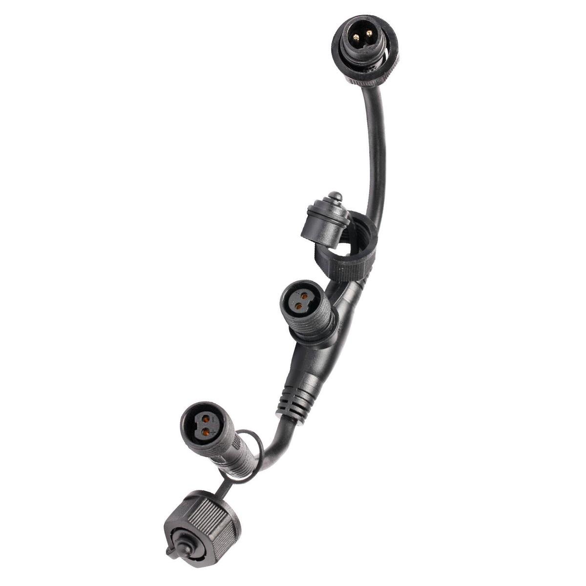 Brilliant Lighting T Piece Connector - 2-Pin 3-Way Splitter - 15mm x 100mm - Black - SuperSaverAU - view 1