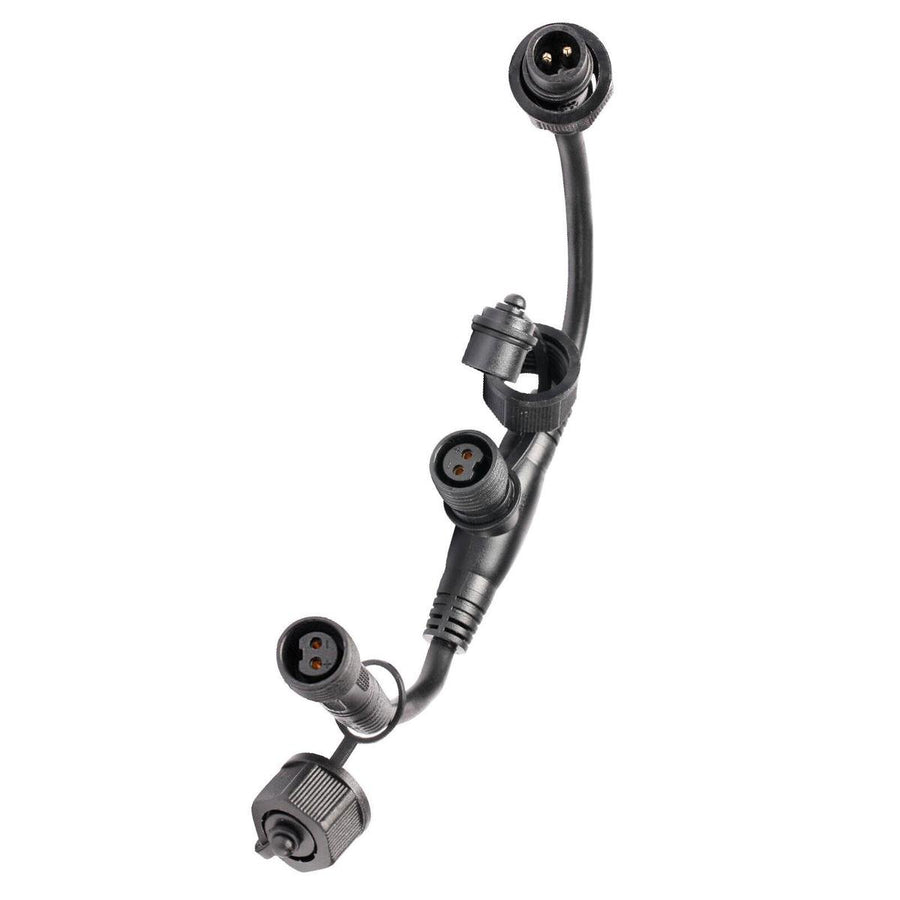 Brilliant Lighting T Piece Connector - 2-Pin 3-Way Splitter - 15mm x 100mm - Black - SuperSaverAU - view 1