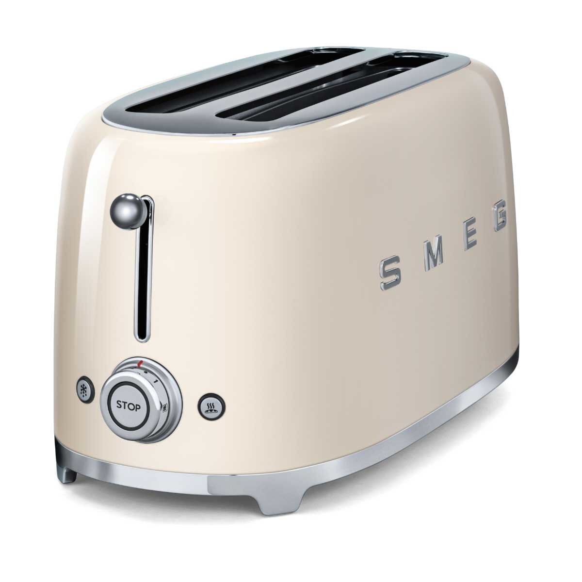 Smeg 50s Retro Variable Temperature Kettle and 4 Slice Toaster Pack - Cream - KLF04CRAUTSF02CRAU