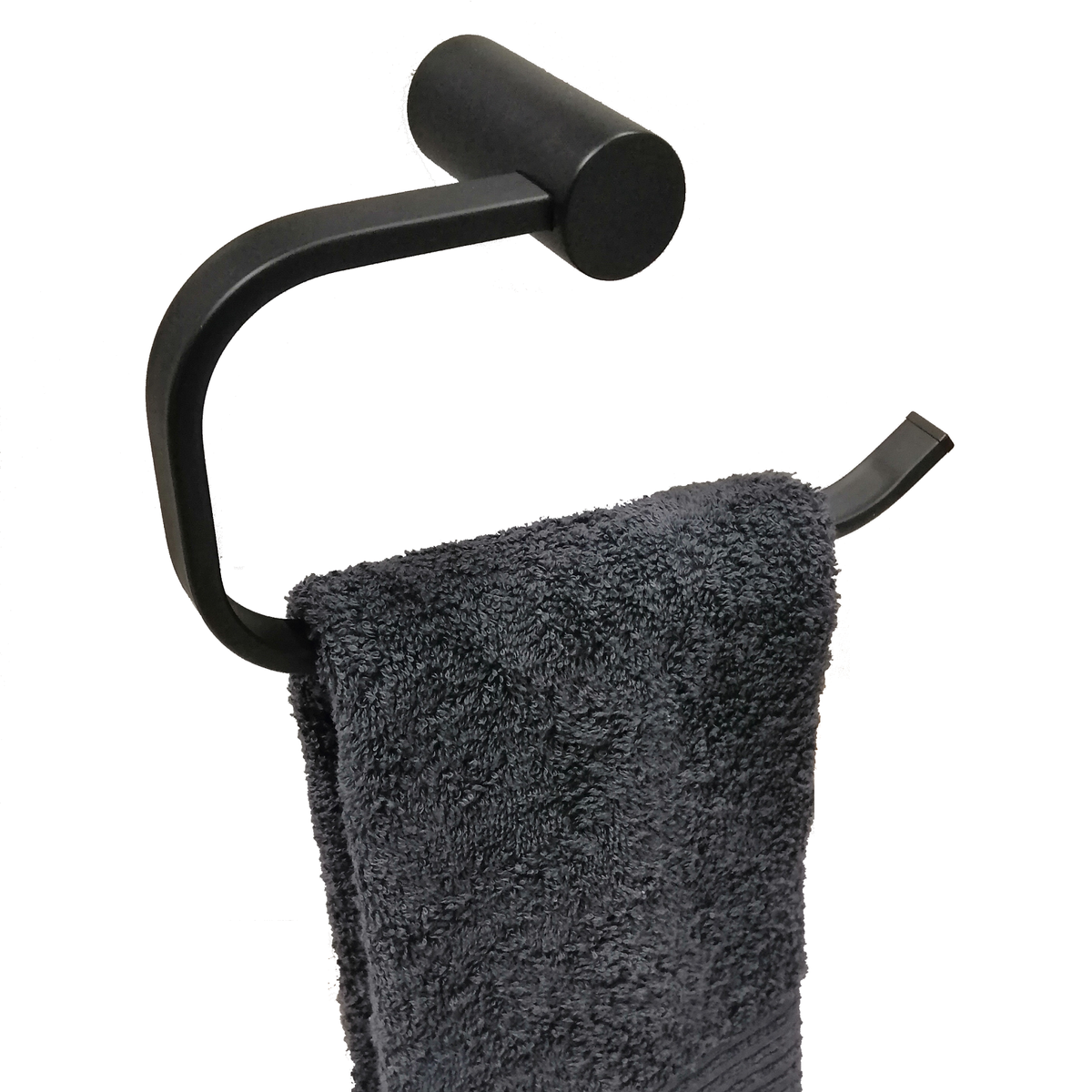Barelli Ambiente Single Towel Ring 165mm Matte Black - SuperSaverAU - view 2