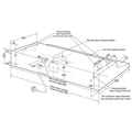 Westinghouse 60cm Fixed White Rangehood - Push Buttons, 200m³/h, Halogen Lighting - WRF610WA