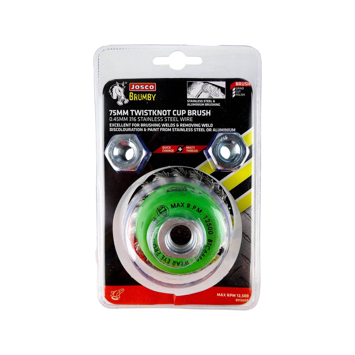 Josco 75mm Stainless Steel Twistknot Wire Cup Brush - Durable - Versatile - SuperSaverAU - view 2