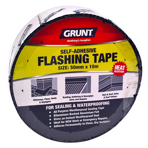GRUNT 50mm x 10m Bitumen Waterproof Flashing Tape - Self Adhesive