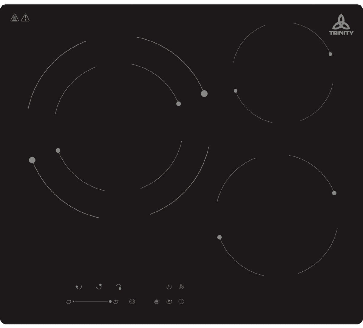 The Britex Group Trinity 60cm Ceramic Touch Control Cooktop - 3 Zones, Boost, 99-Minute Timer - TRC603