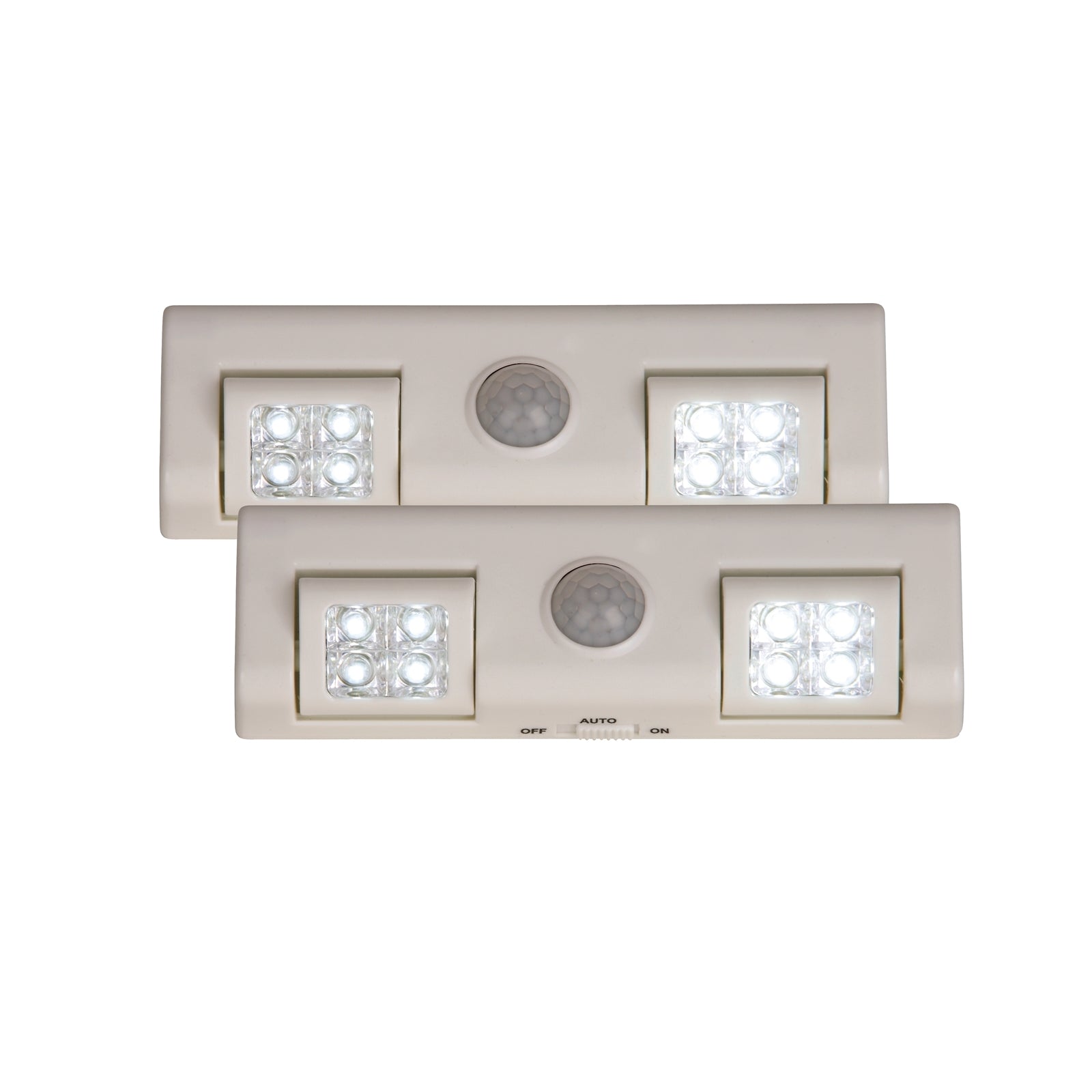 Magic Living MLS4W LED Cabinet Light with Motion Sensor - 2 Pack - White ABS Battery