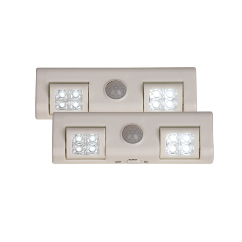 Magic Living MLS4W LED Cabinet Light with Motion Sensor - 2 Pack - White ABS Battery