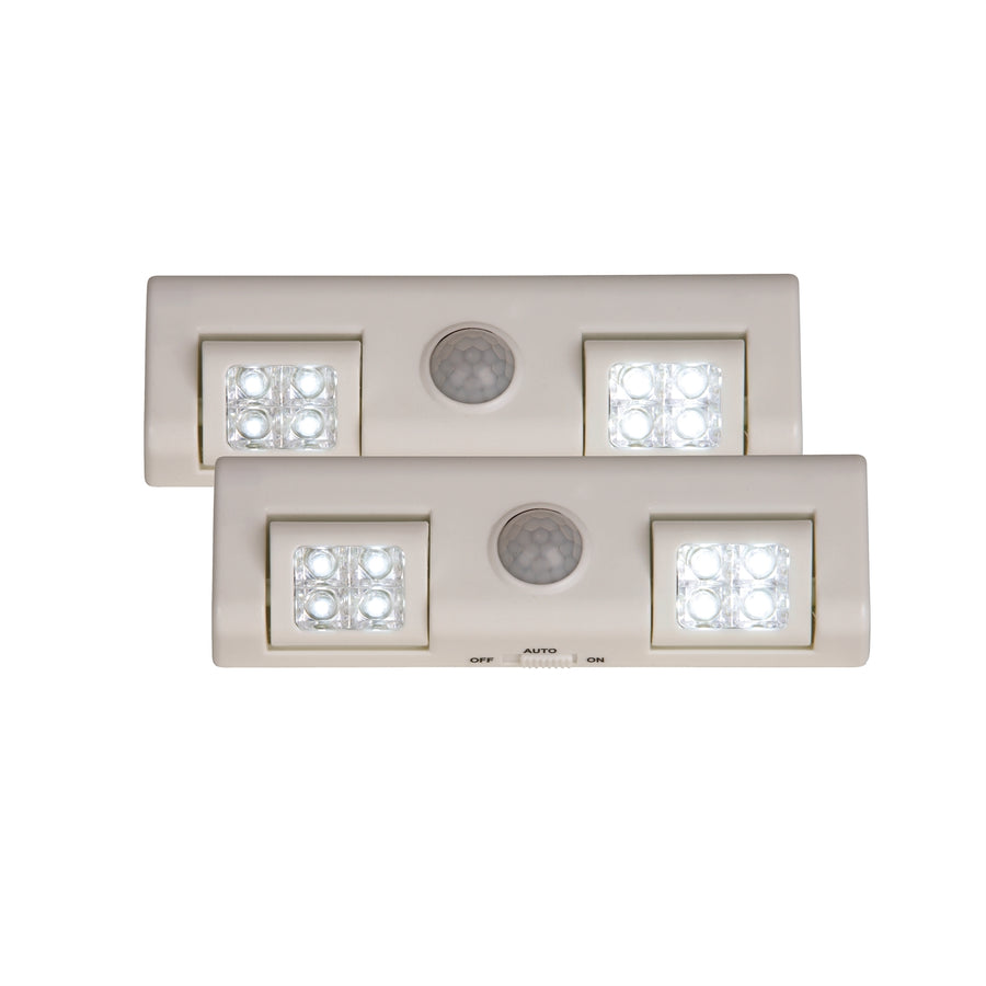 Magic Living MLS4W LED Cabinet Light with Motion Sensor - 2 Pack - White ABS Battery