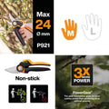 Fiskars Powergear Bypass Pruner P921 - 201mm - 3x Cutting Power - Ergonomic Handle - SuperSaverAU - view 4