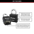 Master Lock 57mm Zinc Covered Combination Padlock Resettable