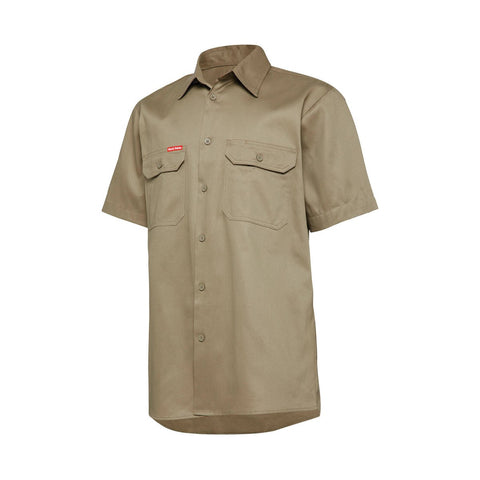 Hard Yakka Khaki Core Lightweight Vented Short Sleeve Shirt 2XL - Breathable Cotton - Relaxed Fit - SuperSaverAU - view 1