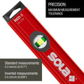 Sola Spirit Level 80cm Red - 3 Patented Vials - Precision Measuring Tool - SuperSaverAU - view 2