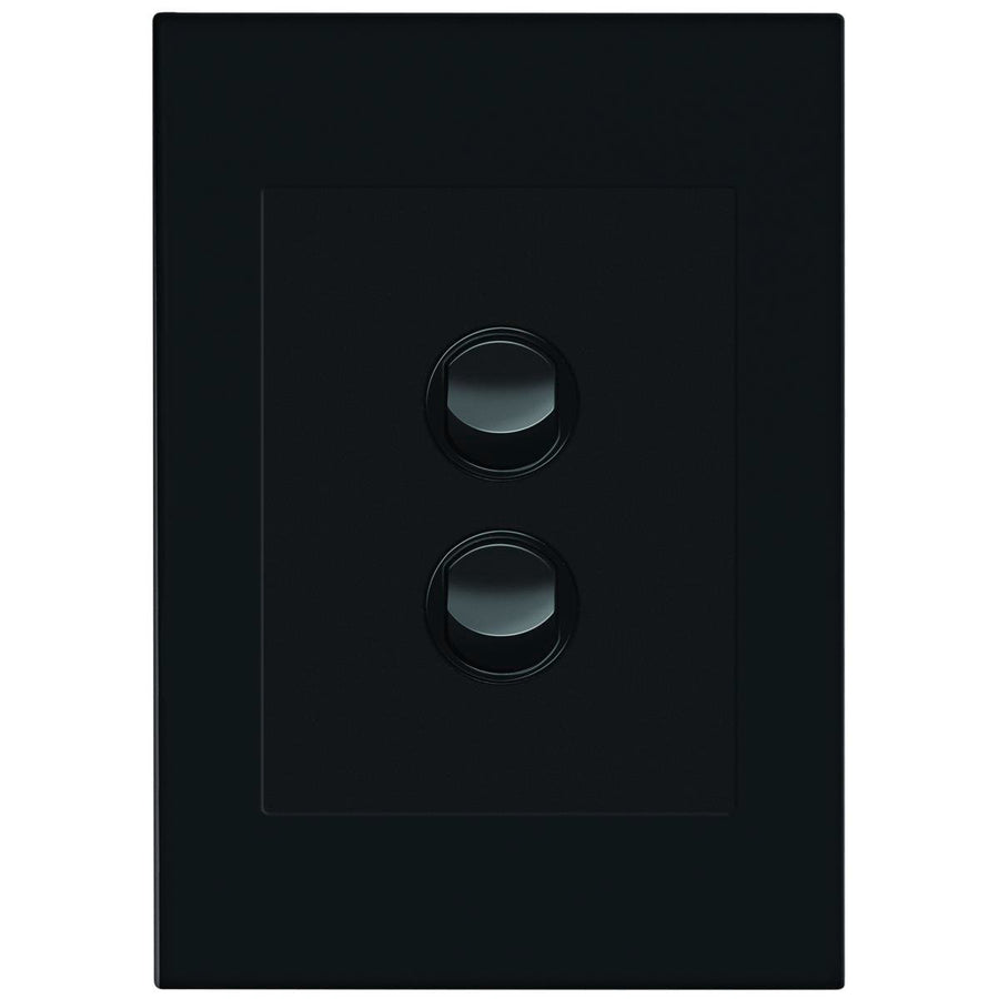 HPM Vivo 2 Gang Wall Switch - Grey - 85mm x 118mm - Reliable Indoor Use - SuperSaverAU - view 1