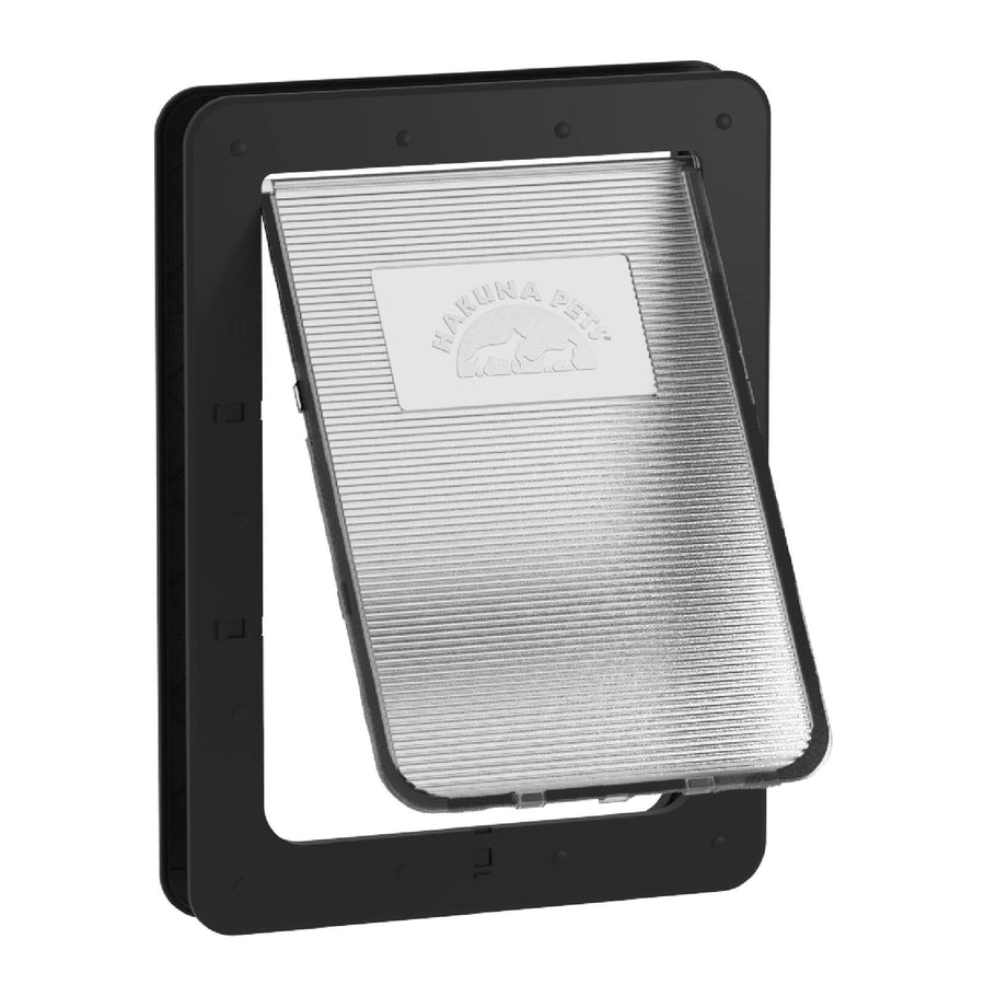 Hakuna Pets Large Black Super Tough Pet Door 295 x 425mm