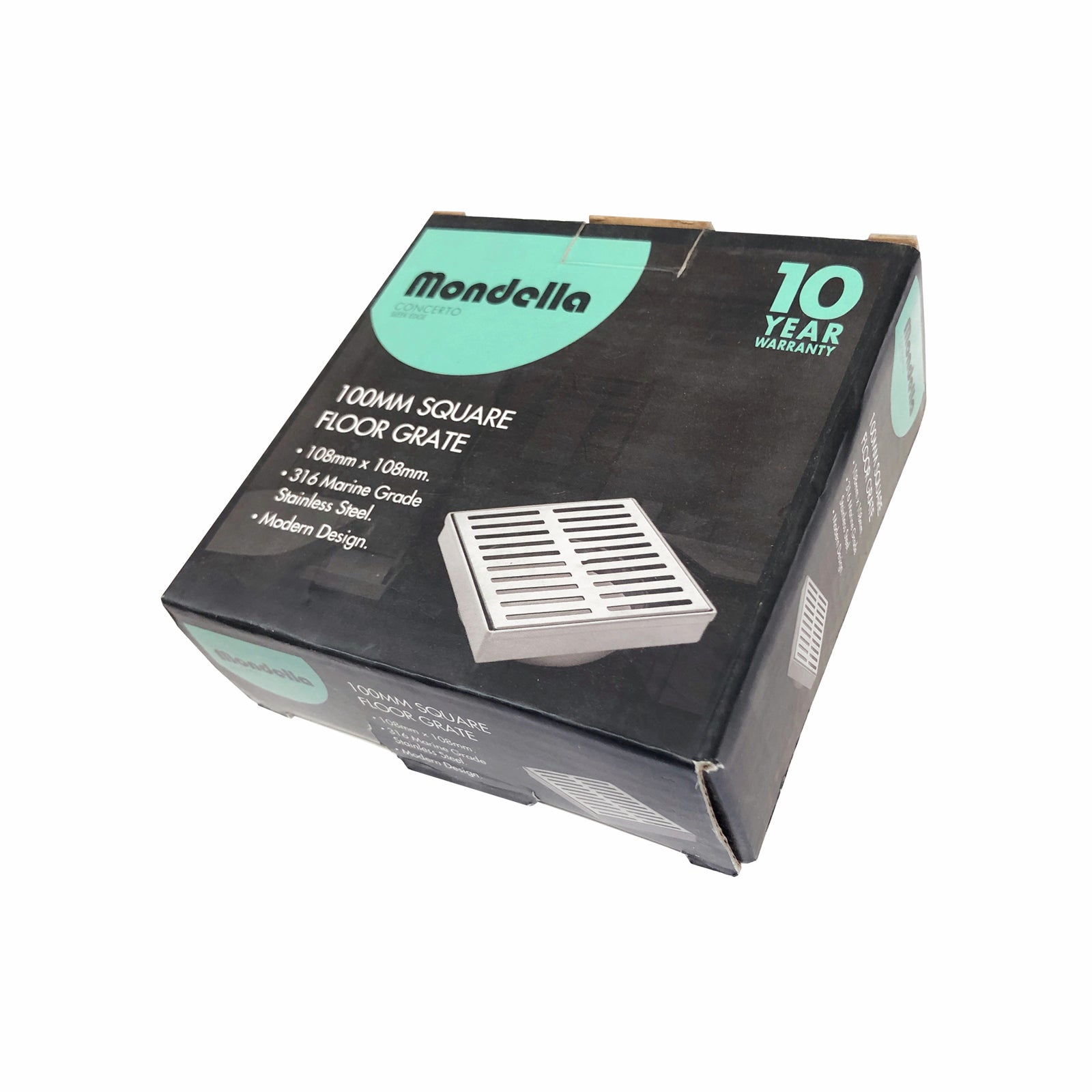 Mondella Concerto 100mm Stainless Steel Square Floor Grate