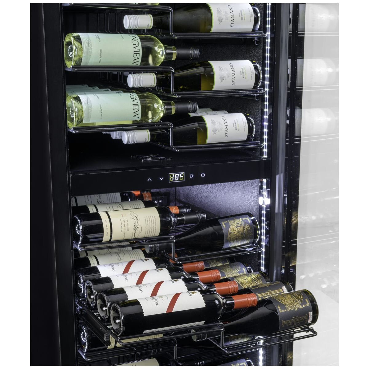 Caso Design 97 Bottle Wine Fridge - Black - Dual Zone - 18 Telescopic Shelves - WF-291-PD