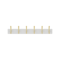 Mode 6 Hat and Coat Rack - 4 Hooks - 450mm x 70mm - Brushed Brass on White Board - SuperSaverAU - view 1