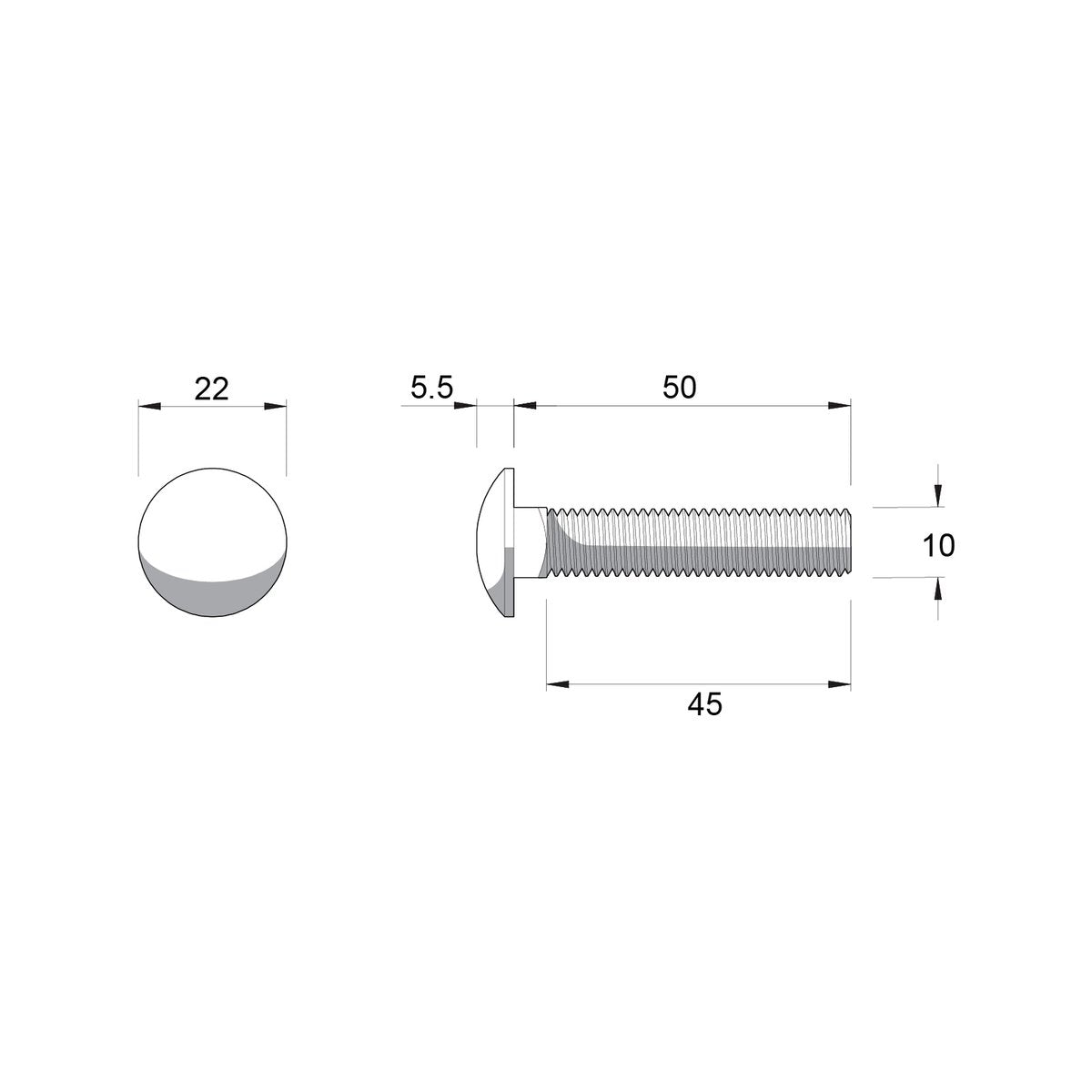 Zenith M10 x 50mm Zinc Plated Cup Head Bolts Nuts 25 Pack - Reliable Fastening - SuperSaverAU - view 3