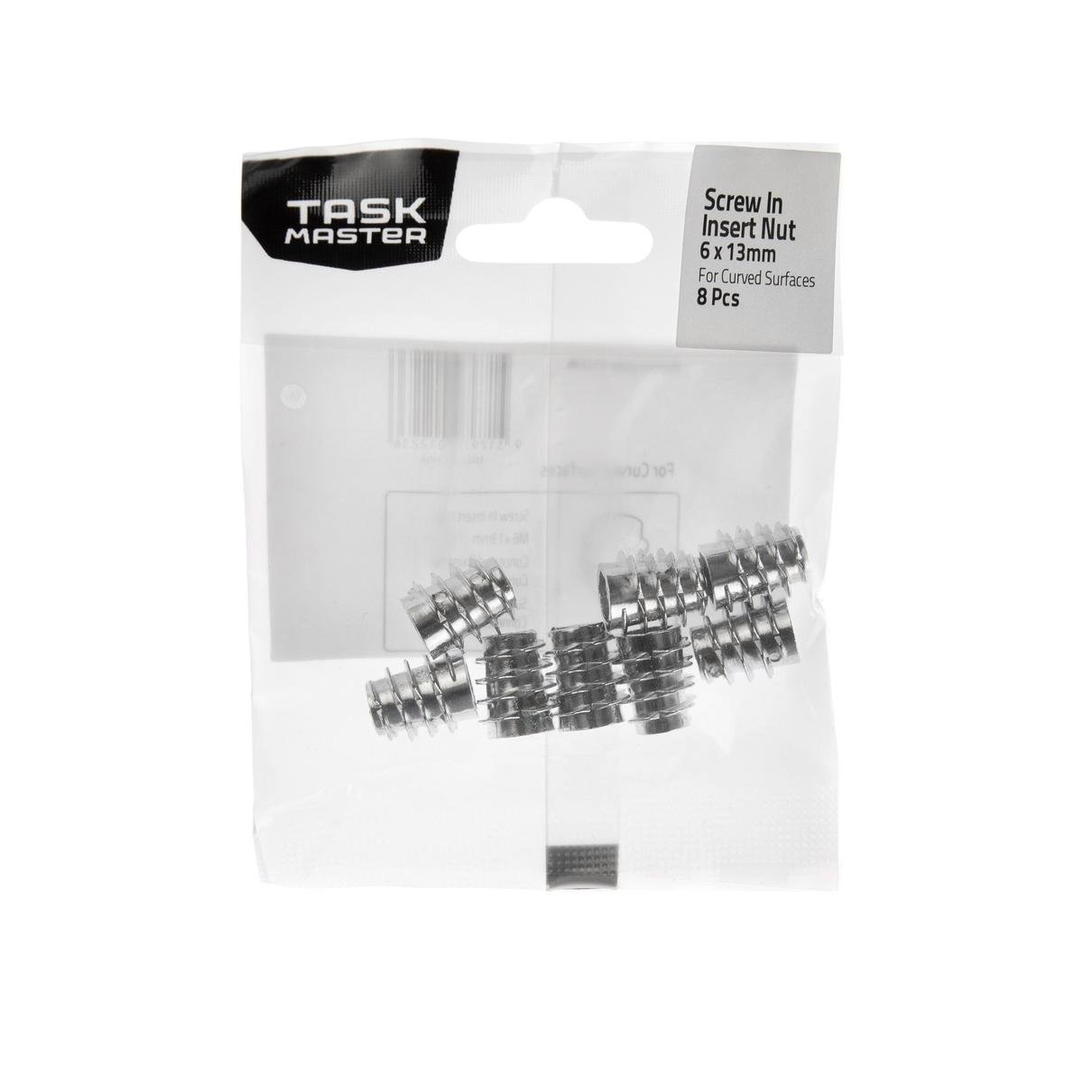 Taskmaster Screw-In Insert Nut - M6 x 13mm - Metal - Curved Surfaces - SuperSaverAU - view 1